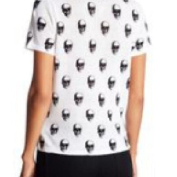 Skull Cashmere Women White & Black Sybil Crew-Neck Pullover Linen Tee Si… - Picture 10 of 13